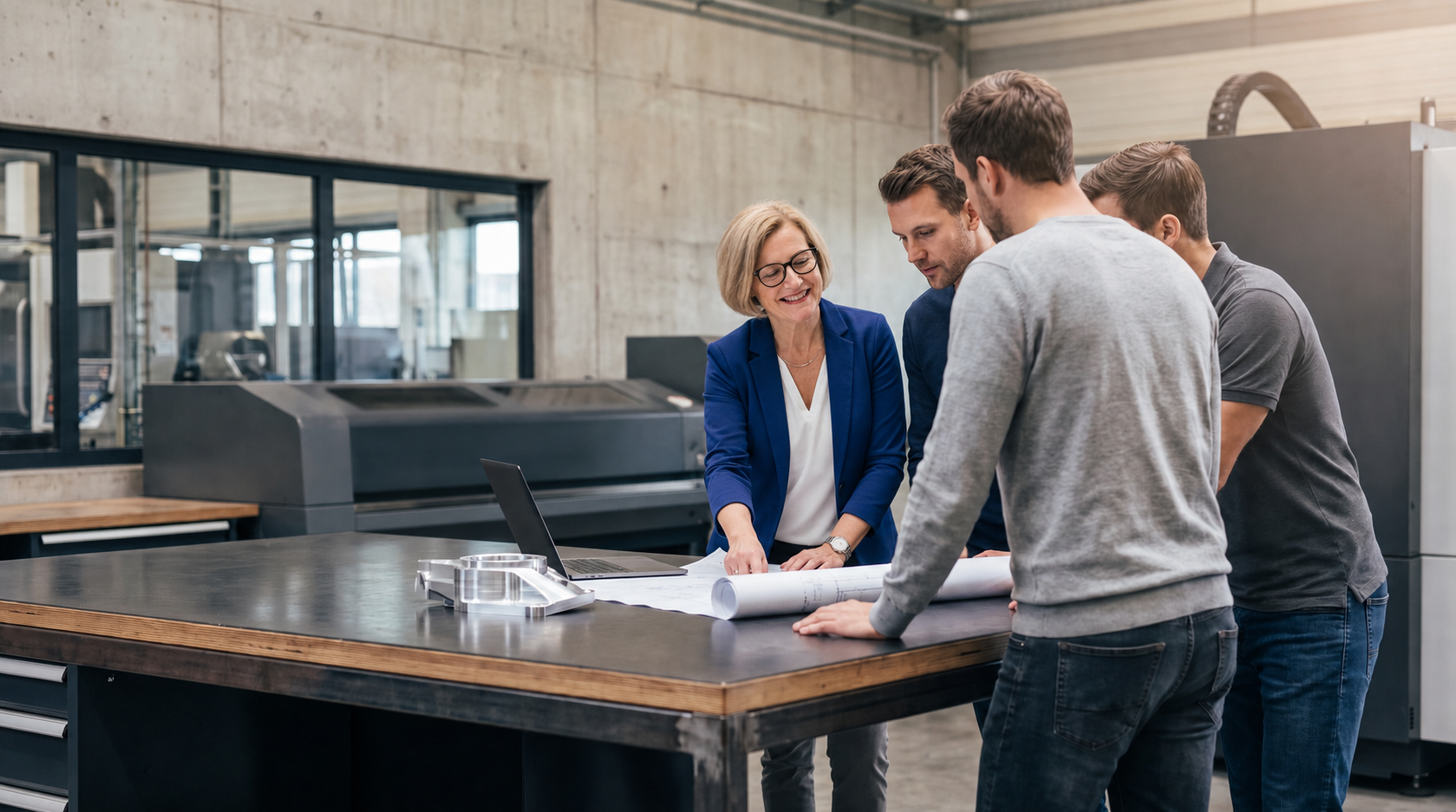 Mobility in Change homepage film featuring Christine Caillaud in a cross-border industrial setting.